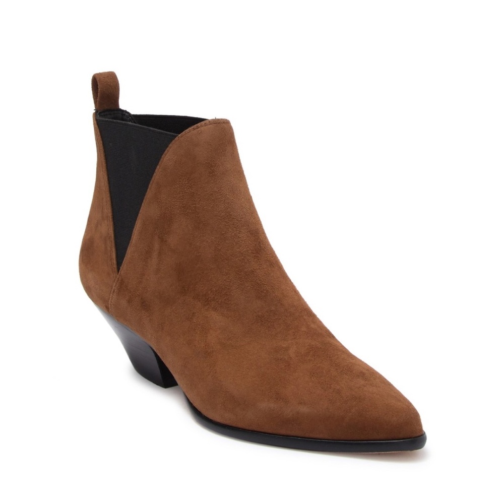 ✨NEW✨ DIANE VON FURSTENBERG Nadie Suede Chelsea Boot in Tobacco Brown Sz US 7.5M